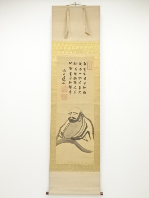 JAPANESE HANGING SCROLL / HAND PAINTED / DARUMA